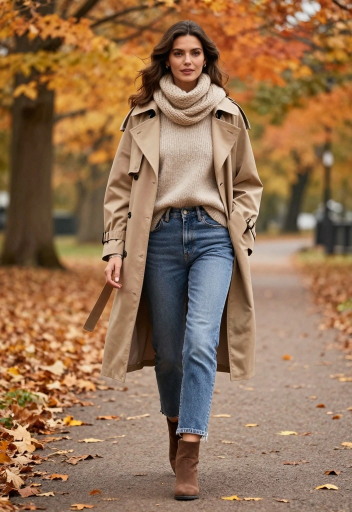 15 Mid Rise Jeans Outfit Ideas For Women - 7. Layering for Fall 1