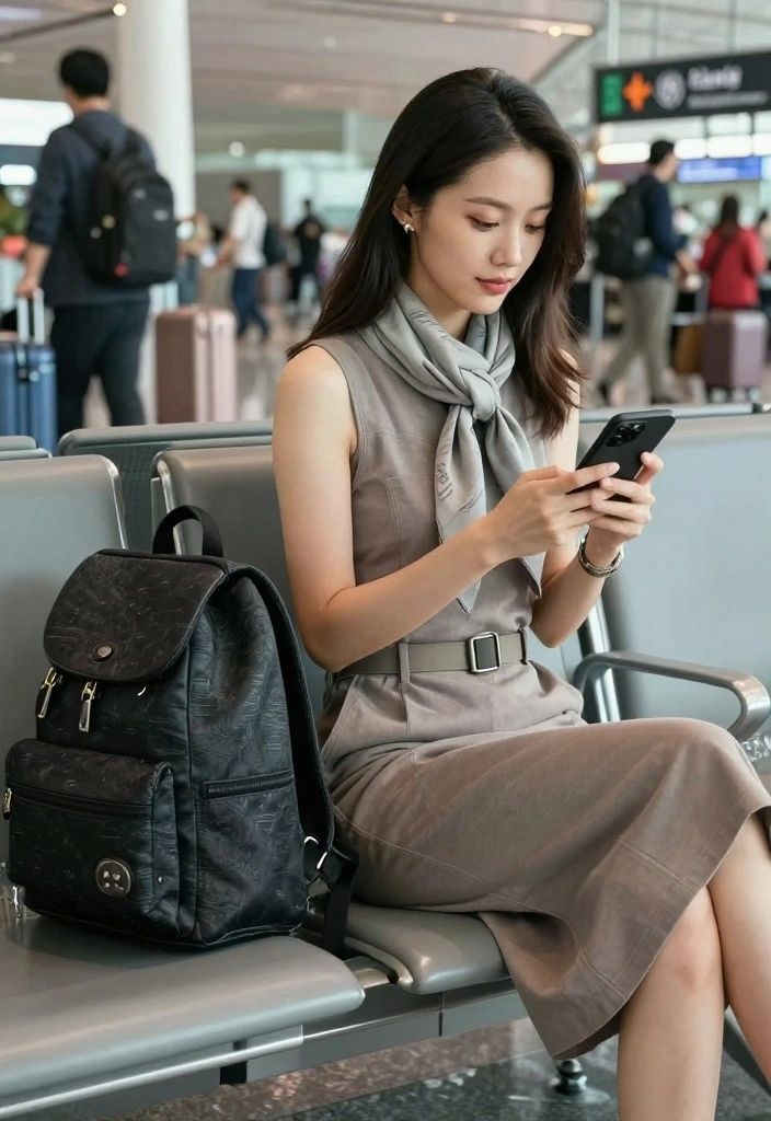 15 Overall Dress Outfit Ideas With Cute Styling - 14. Comfortable Travel Outfit with Overall Dress 1