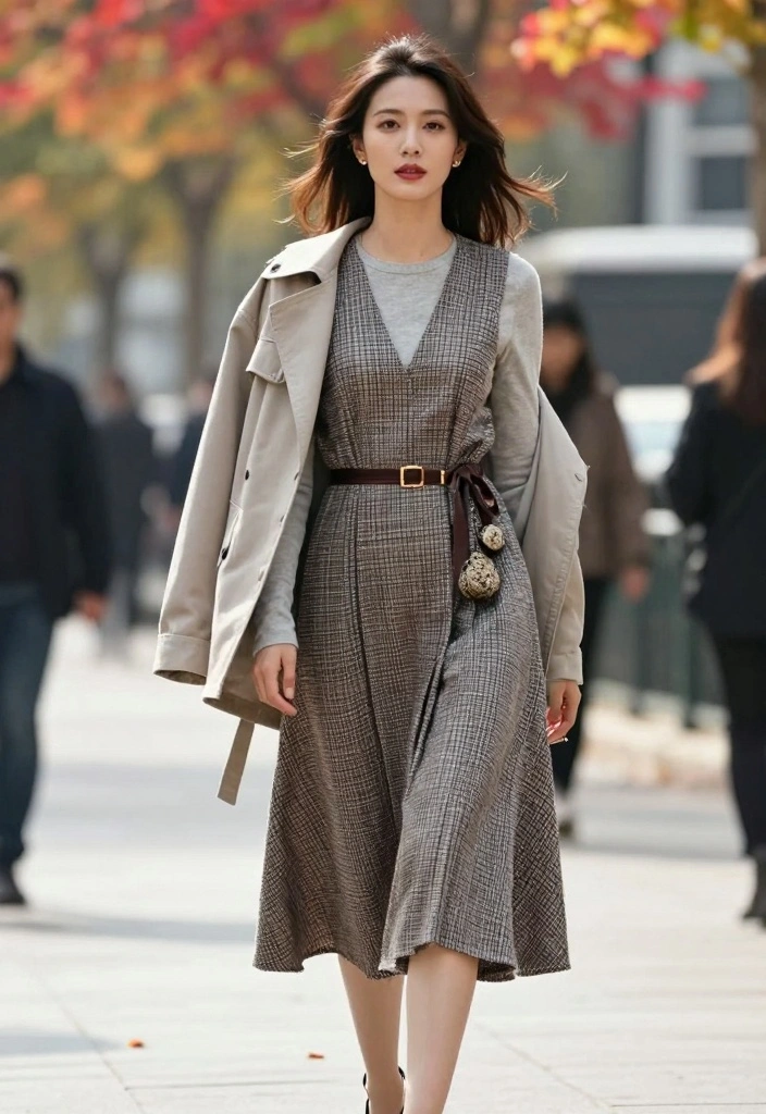 15 Overall Dress Outfit Ideas With Cute Styling - 15. Seasonal Transition with Overall Dresses 1