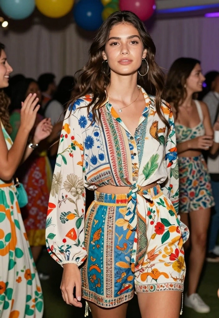 15 Party Night Outfit Ideas For Women: Sustainable Styles - 9. Playful Prints 1