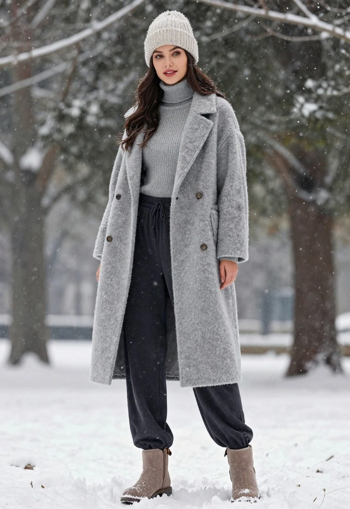15 Stunning Sustainable Palazzo Pants Outfit Ideas For Women - 13. Layering for the Chill 1