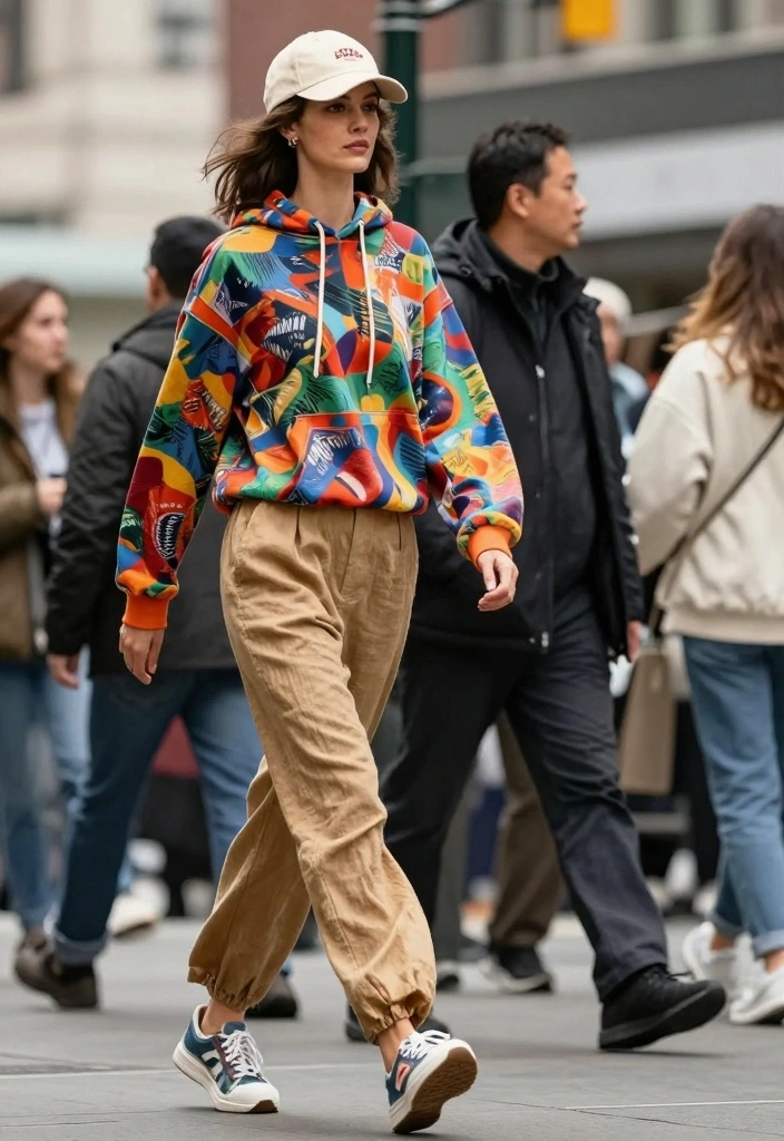 15 Tan Linen Pants Outfit Ideas For Women: Embrace Sustainable Fashion - 6. Sporty Chic: Linen Pants with a Graphic Hoodie 1