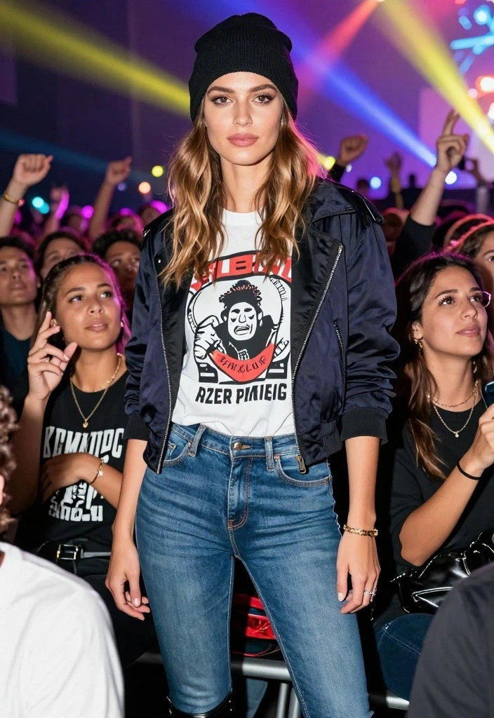15 Twenty One Savage Concert Outfit Ideas For Women - 10. Layered Looks with Graphic Tees and Jackets 1