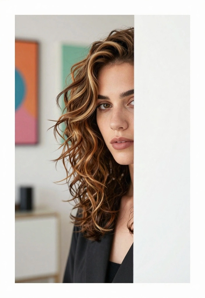 16 90s Layered Hair Ideas: Soft Retro Layers for Curly Textures - 12. Curly Layers with Balayage 1