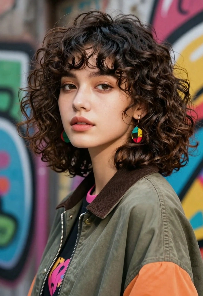 16 90s Layered Hair Ideas: Soft Retro Layers for Curly Textures - 2. Soft Shag Cut 1