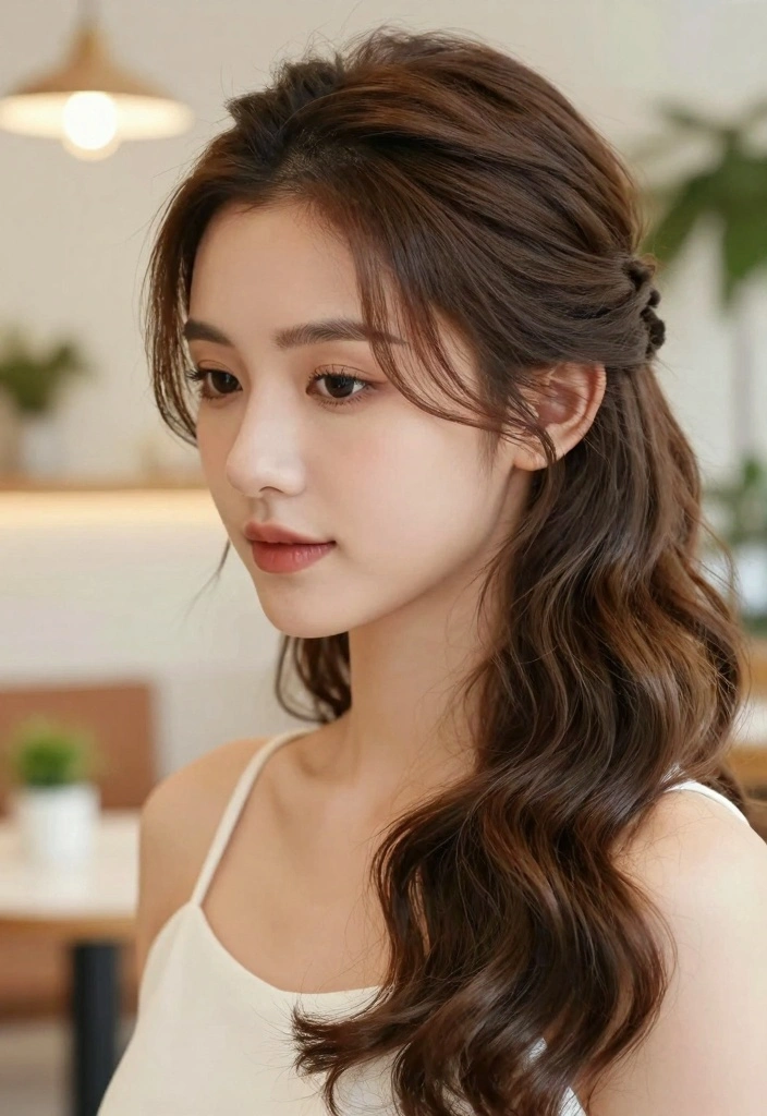 16 Back to School Hairstyles Ideas: Easy Cute Looks - 3. Quick Half-Up, Half-Down 1