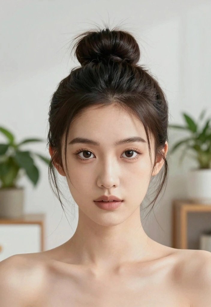 16 Back to School Hairstyles Ideas: Easy Cute Looks - 8. Simple Top Knot 1