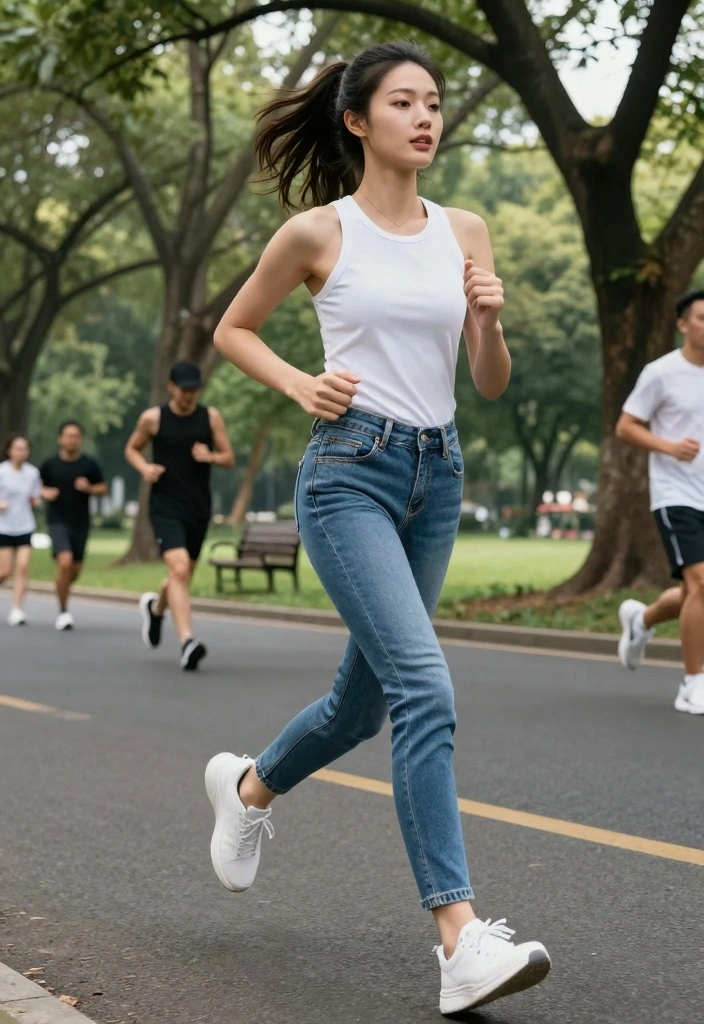 16 Baddie Boyfriend Jeans Outfit Ideas For Women - 14. Sporty Look with Boyfriend Jeans 1