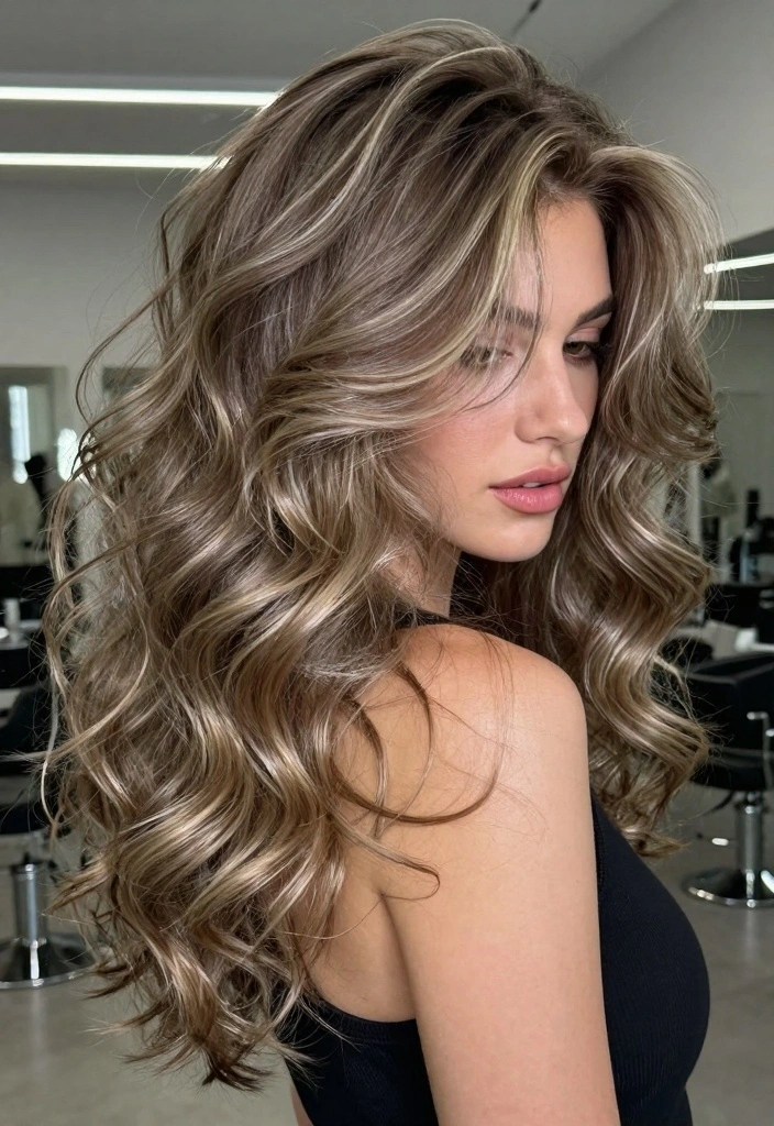 16 Blonde Hair With Brown Highlights Ideas: Balanced Blend - 5. Glossy Ash Brown Highlights 1