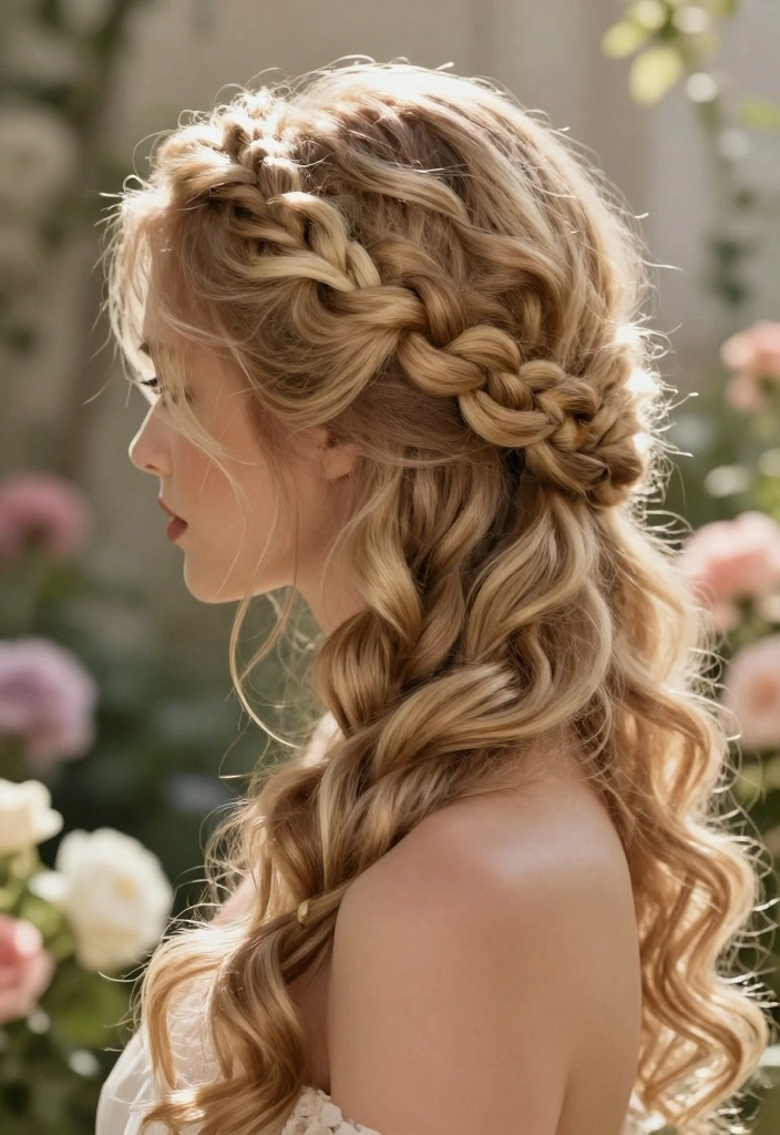 16 Blonde Layered Hair Ideas for Soft Movement - 11. Soft Braided Crown 1