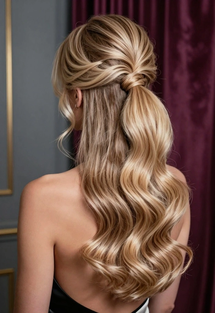 16 Blonde Layered Hair Ideas for Soft Movement - 7. Voluminous Layered Ponytail 1