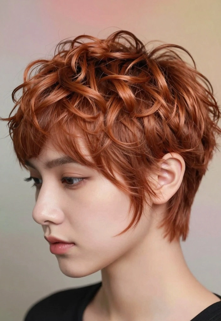16 Brown Copper Hair Ideas: Warm Radiant Tones Perfect for Curly Textures - 10. Sassy Copper Pixie Curls 1