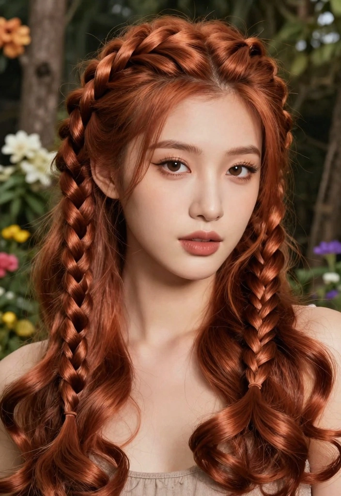 16 Brown Copper Hair Ideas: Warm Radiant Tones Perfect for Curly Textures - 11. Vibrant Copper and Brown Twist Braid 1