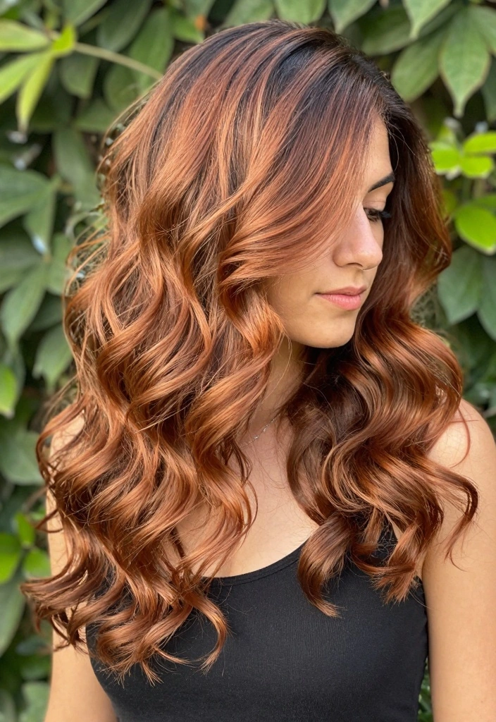 16 Brown Copper Hair Ideas: Warm Radiant Tones Perfect for Curly Textures - 2. Soft Copper Ombre on Loose Curls 1