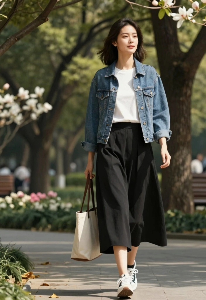 16 Casual Long Black Skirt Outfit Ideas You Will Love - 1. Effortless Weekend Vibes 1
