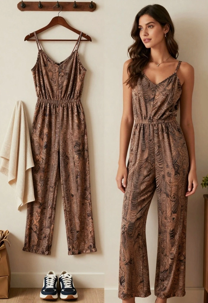 16 Cozy and Chic Slumber Party Outfit Ideas For Women - 6. Trendy Jumpsuit 1