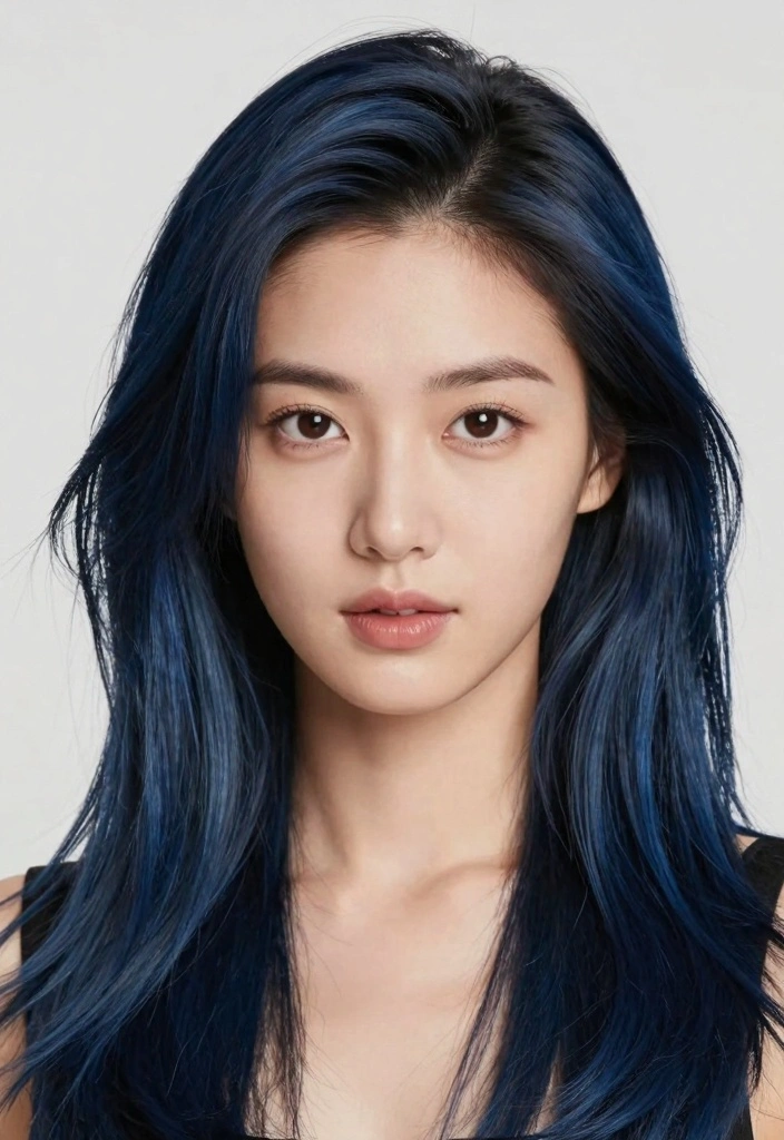 16 Dark Blue Hair Ideas for Moody Statement Looks - 13. Dark Blue Color Melt 1