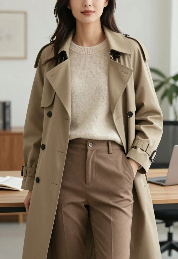 16 Formal Pants Outfit Ideas For Women - 13. Seasonal Transition with Layered Look 1