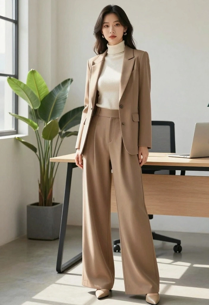 16 Formal Pants Outfit Ideas For Women - 2. Chic Wide-Leg Pants for Effortless Style 1