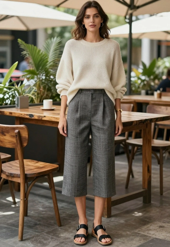 16 Formal Pants Outfit Ideas For Women - 3. Smart Casual with Culottes 1