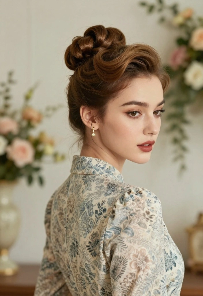 16 Glamorous 1920s Hair Ideas: Vintage Waves for the Modern Diva - 13. The Retro Bun 1