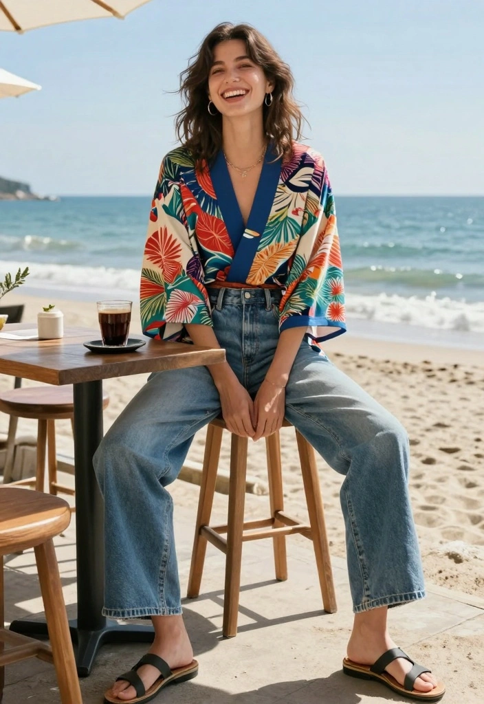 16 Hijab Friendly Jeans Outfit Ideas For Women - 16. Relaxed Fit Jeans with a Stylish Kimono 1