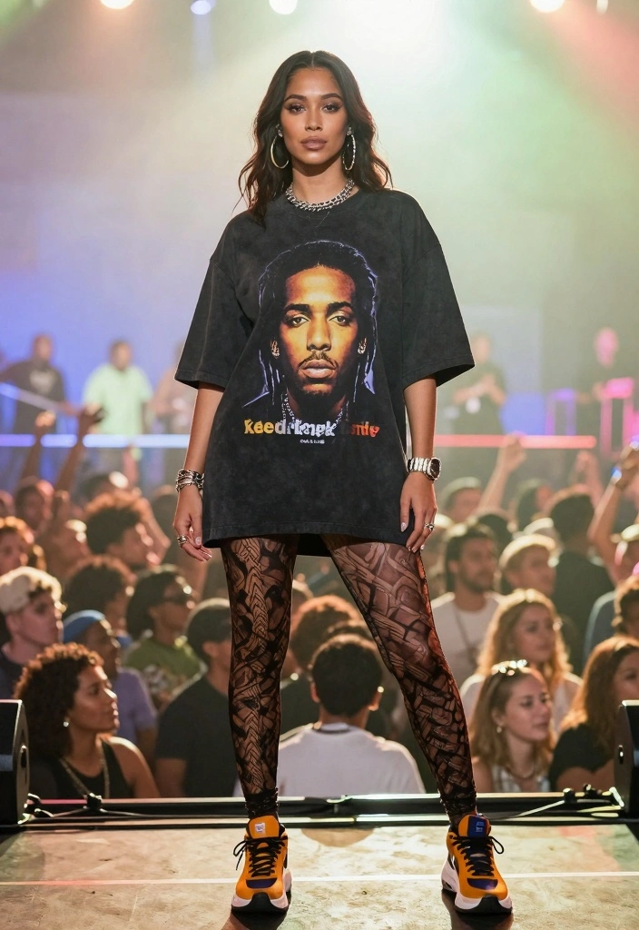 16 Kendrick Lamar Concert Outfit Ideas For Women - 13. Mix and Match with Patterns 1