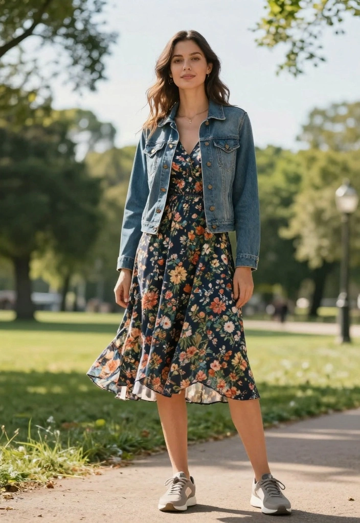 16 Midi Dress Outfit Ideas For Any Occasion - 1. Effortless Chic with a Denim Jacket 1