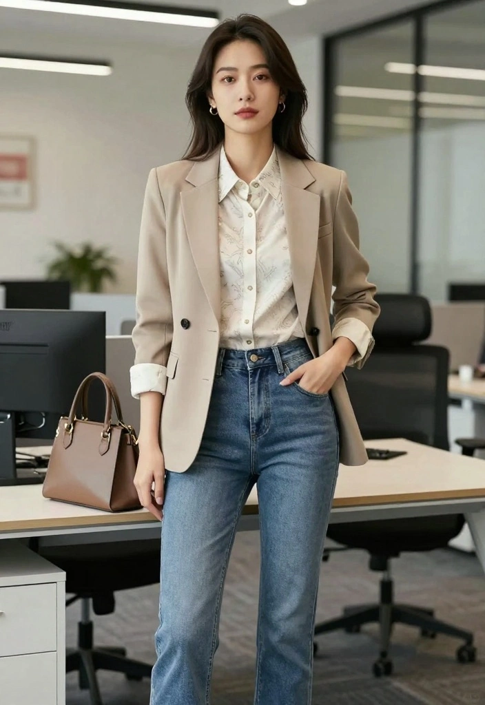 16 Nineties Jeans Outfit Ideas For Women - 7. Office Casual 1