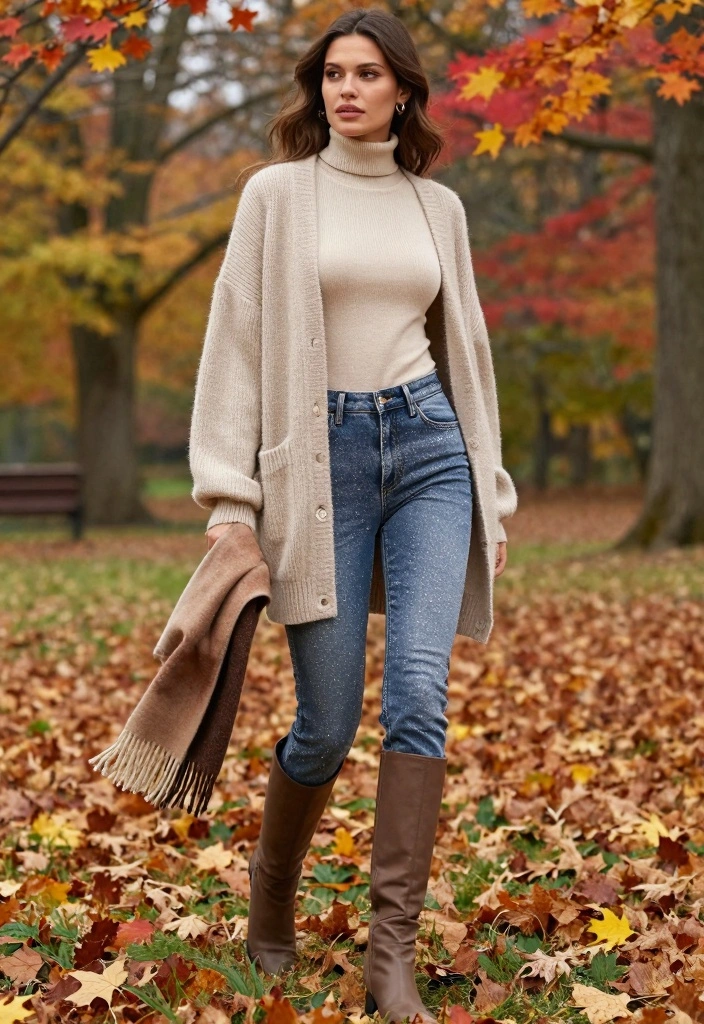 16 Rhinestone Jeans Outfit Ideas For Women - 12. Layering for Fall 1