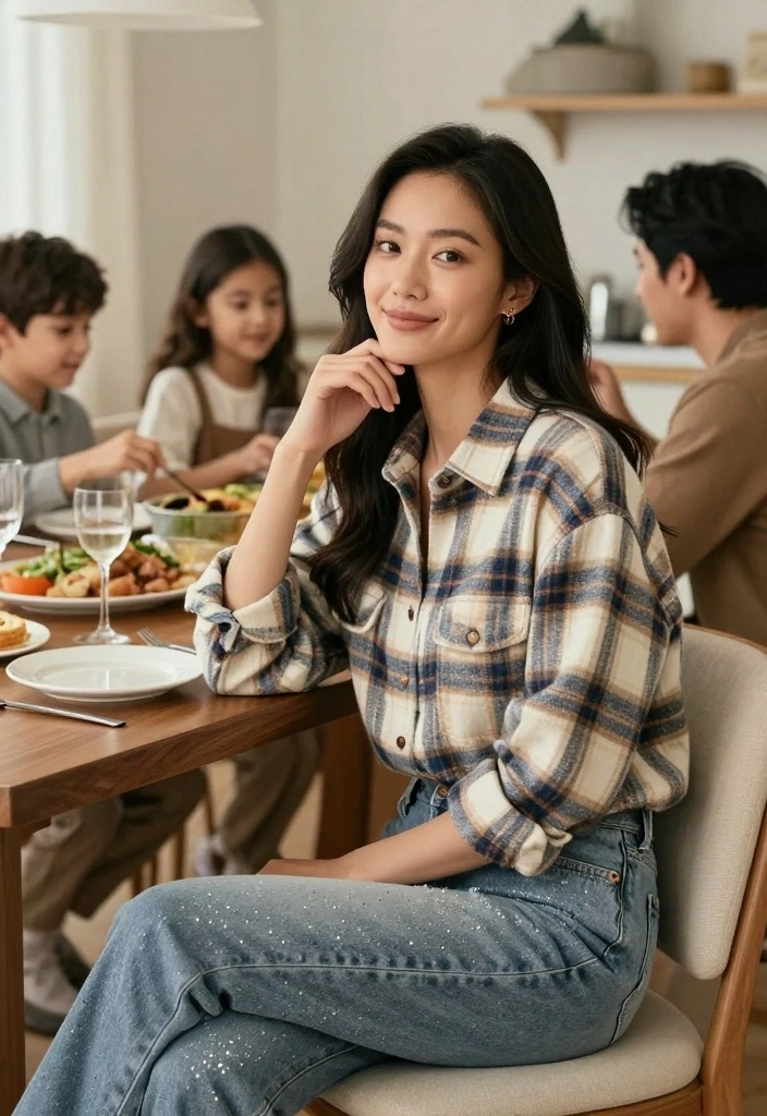 16 Rhinestone Jeans Outfit Ideas For Women - 9. Family Gatherings 1