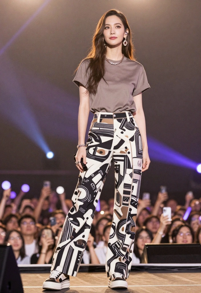 16 Seventeen Concert Outfit Ideas For Women - 14. Graphic Pants and Simple Tops 1