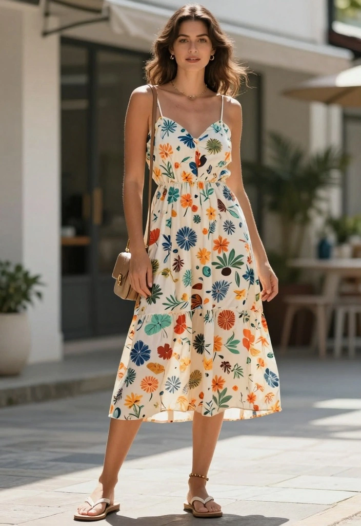 16 Short Dress Outfit Ideas For Easy Styling - 12. Casual Sundress with Flip-Flops 1