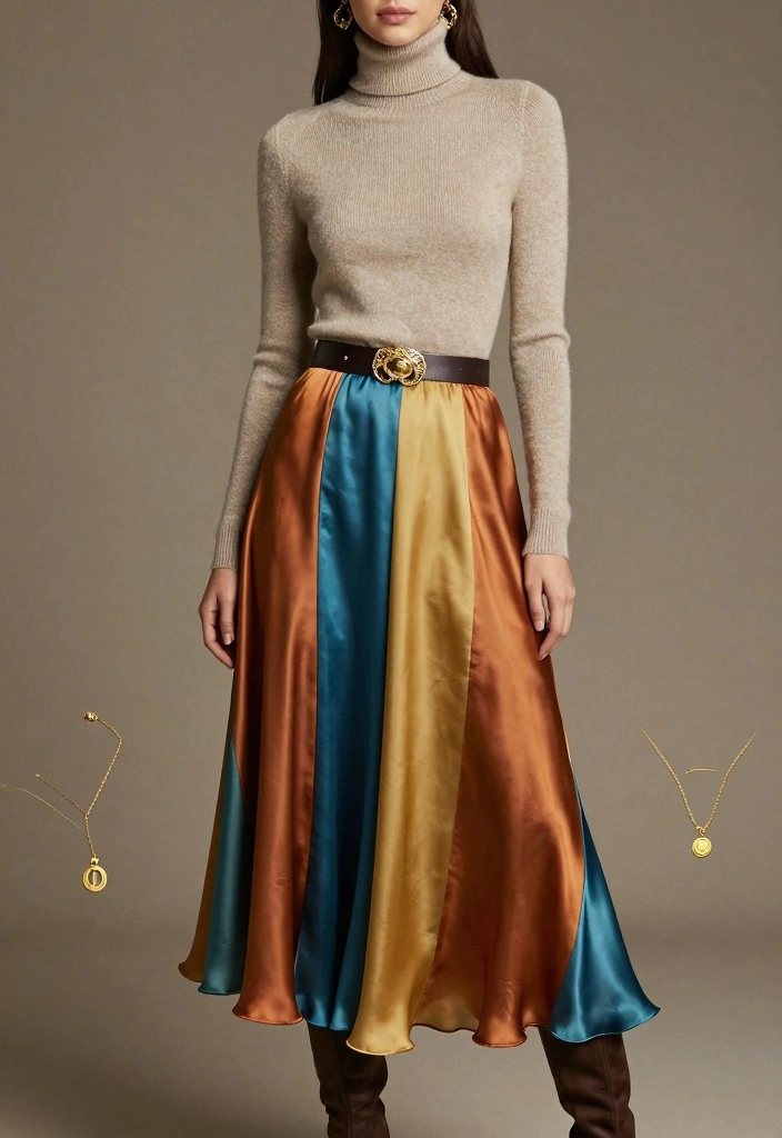 16 Silk Skirt Outfit Ideas For A Luxe Look - 1. Pair with a Fitted Turtleneck 1