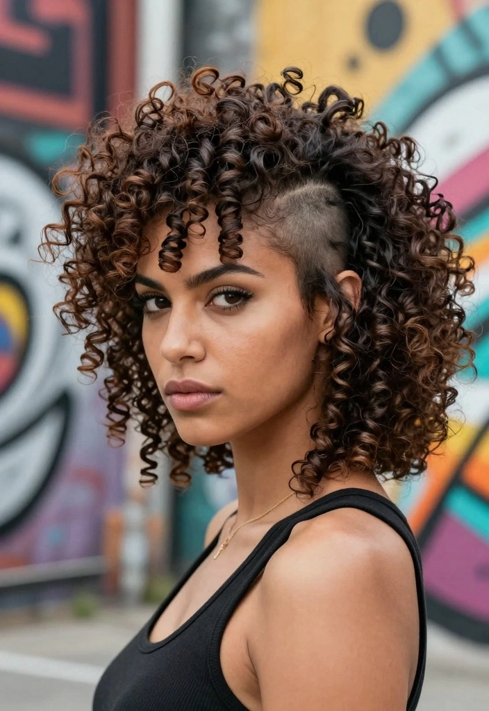 17 90s Layered Hair Ideas for Iconic Supermodel Vibes - 15. Curly Mohawk with Layers 1