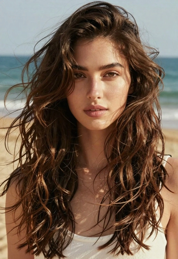 17 90s Layered Hair Ideas for Iconic Supermodel Vibes - 16. Beachy Waves with Layers 1