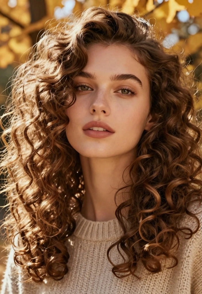 17 Autumn Brown Hair Ideas Rich Cozy Tones - 6. Honey Brown Curls 1