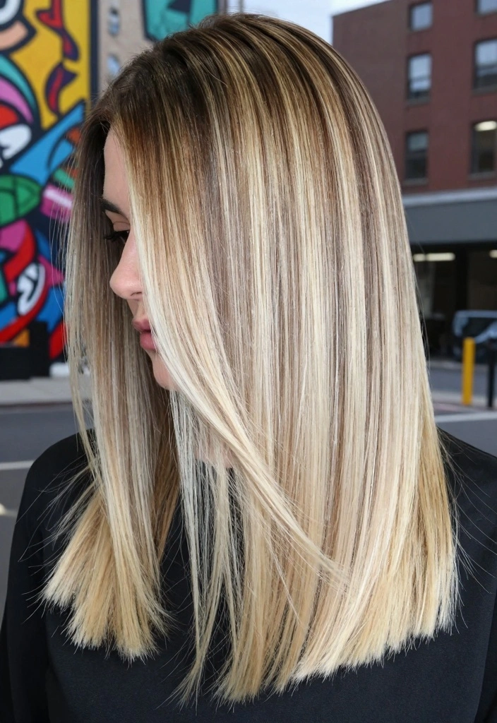 17 Blonde Balayage on Brown Hair Ideas: Natural Dimension - 10. Icy Blonde Balayage 1