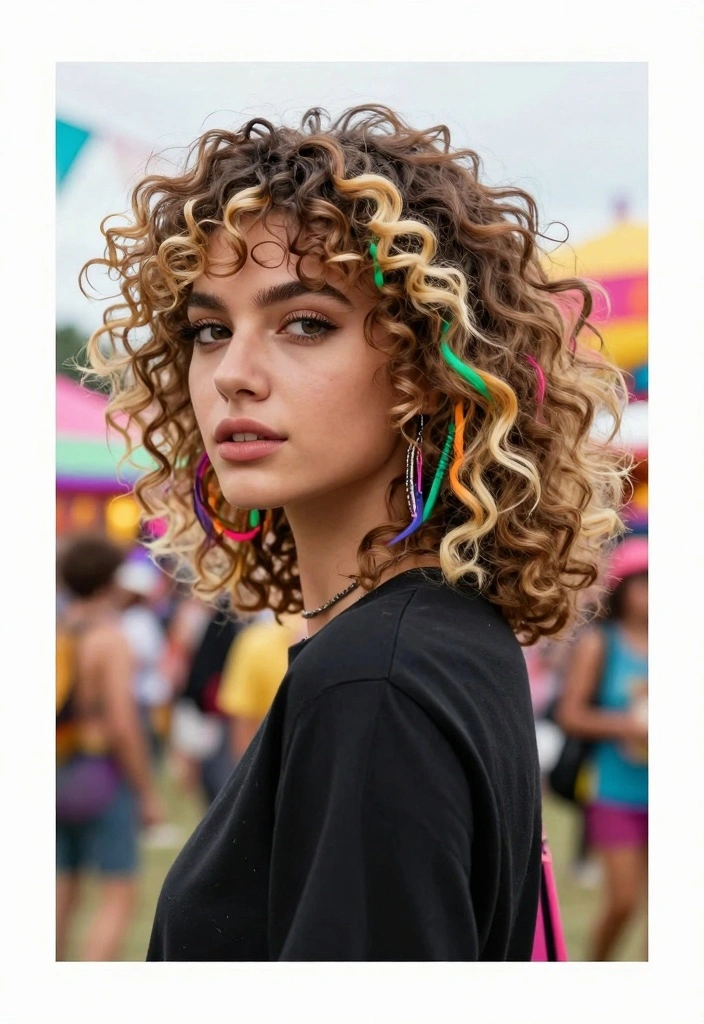 17 Blonde Hair Inspo Ideas You Will Love - 13. Colorful Blonde Streaks 1