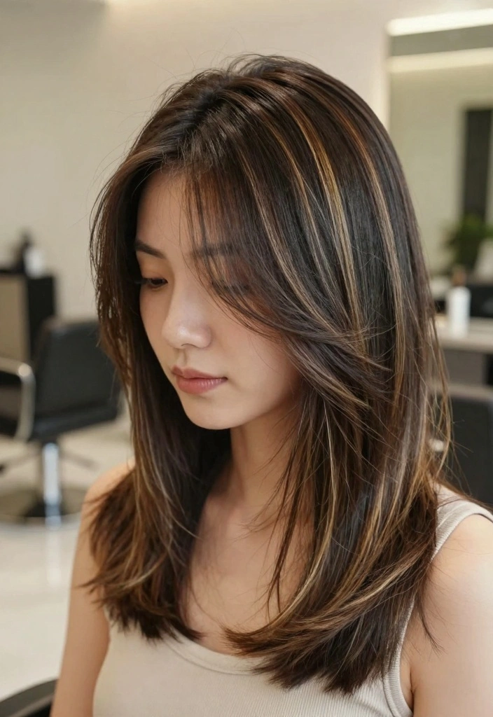 17 Blonde Highlights on Dark Hair Ideas: High Contrast Glow - 1. Sun-Kissed Balayage 1