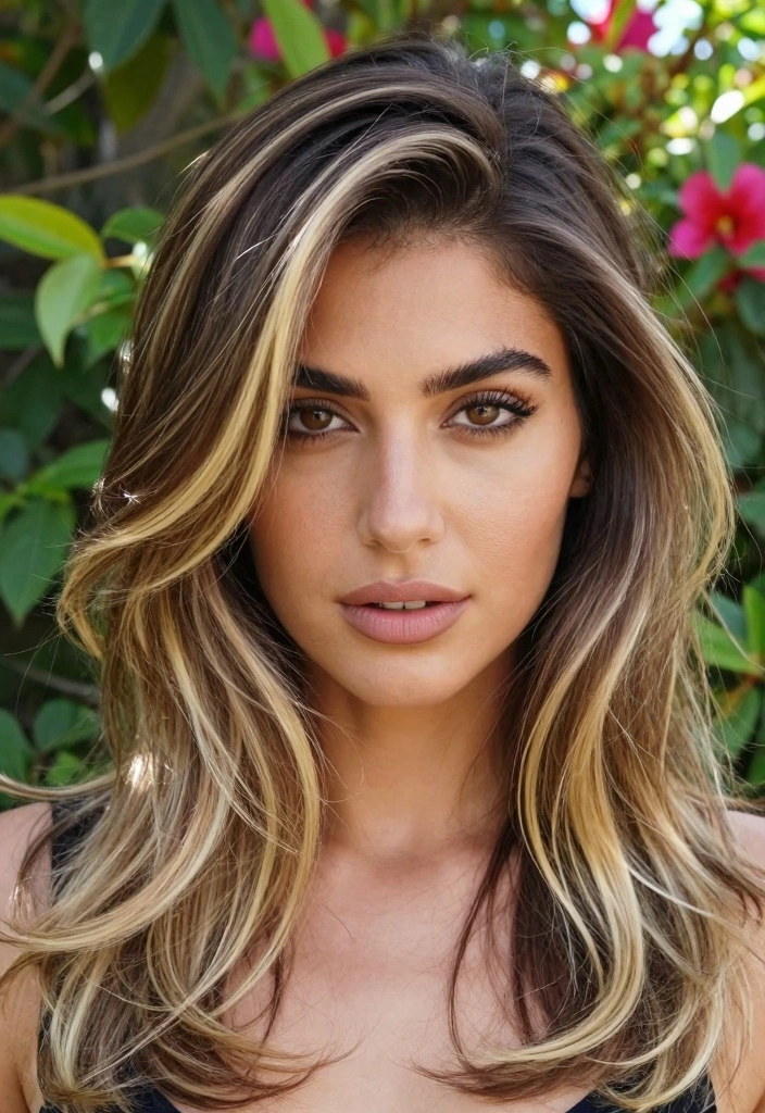 17 Blonde Highlights on Dark Hair Ideas: High Contrast Glow - 2. Bold Face-Framing Highlights 1