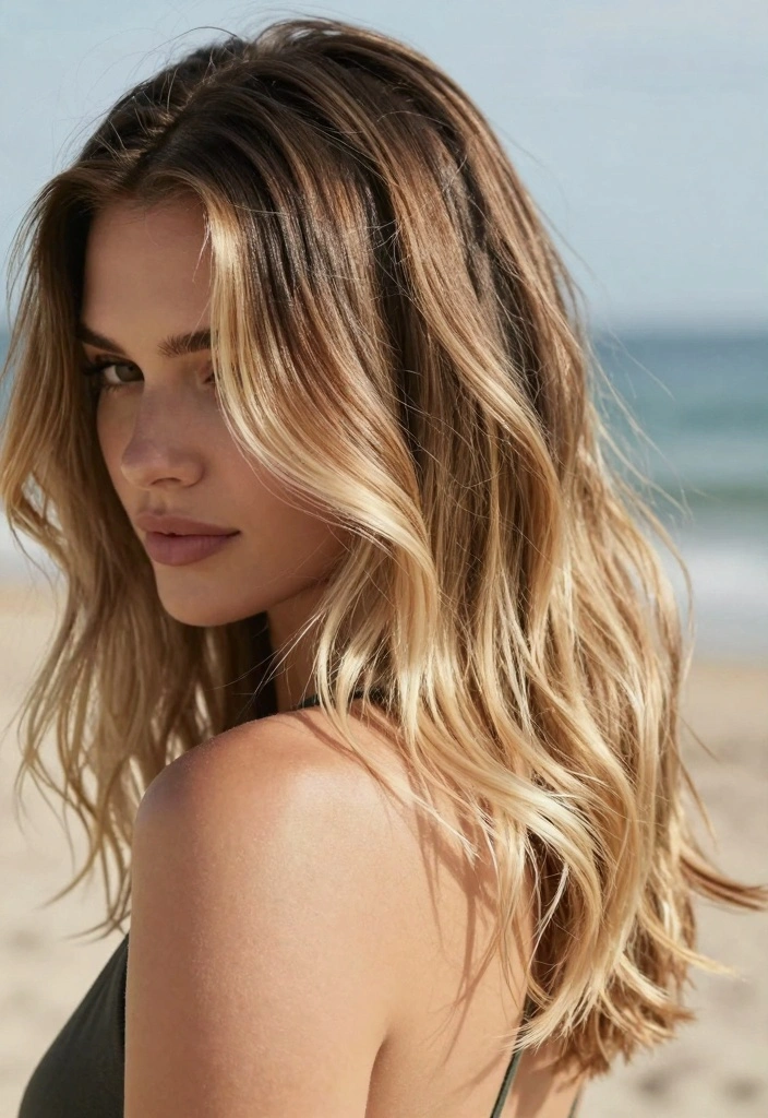 17 Blonde Highlights on Dark Hair Ideas: High Contrast Glow - 5. Soft Ombre Effect 1