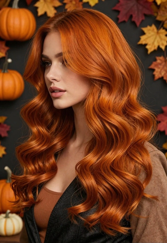17 Deep Autumn Hair Color Ideas Rich Earthy Depth - 15. Spiced Pumpkin 1