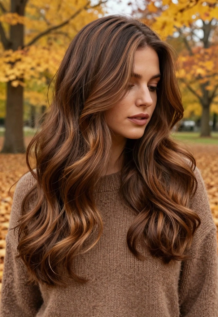17 Deep Autumn Hair Color Ideas Rich Earthy Depth - 4. Warm Caramel Highlights 1