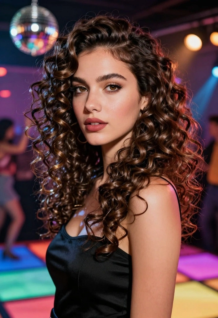 17 Iconic 1970 Hairstyles Ideas for Retro Volume - 4. Disco Curls 1