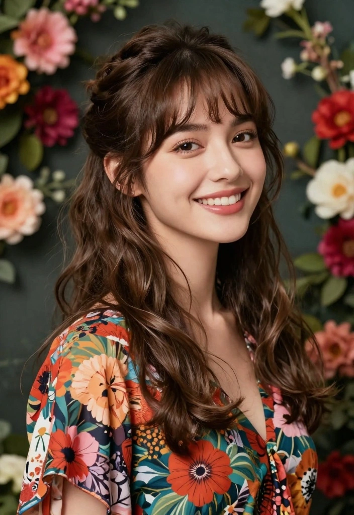 18 70s Layered Hair Ideas: Effortless Feathered Looks - 10. Half-Up, Half-Down with Layers 1