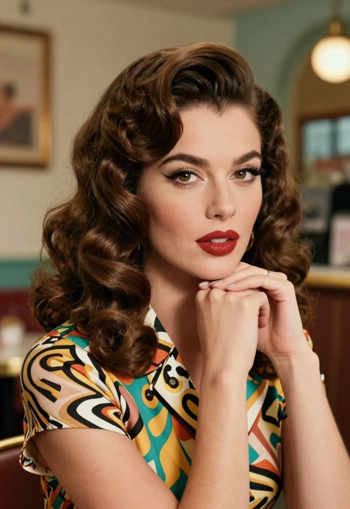 18 70s Layered Hair Ideas: Effortless Feathered Looks - 13. Vintage Pin-Up Inspired Layers 1
