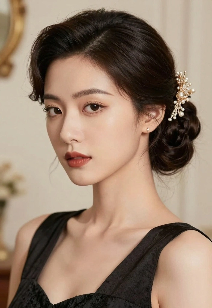 18 70s Layered Hair Ideas: Effortless Feathered Looks - 17. Vintage Updo with Layers 1