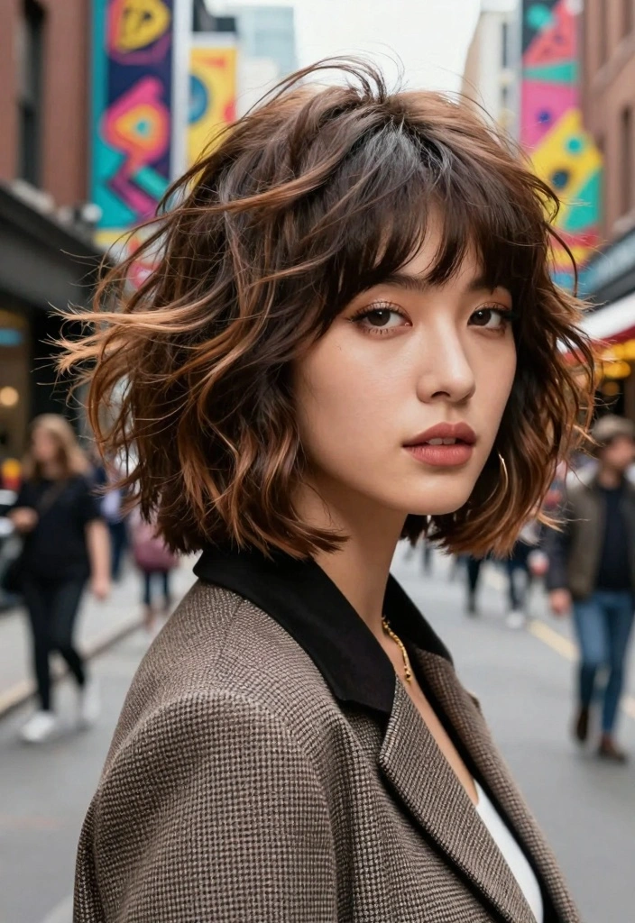 18 70s Layered Hair Ideas: Effortless Feathered Looks - 5. Textured Bob with Layers 1