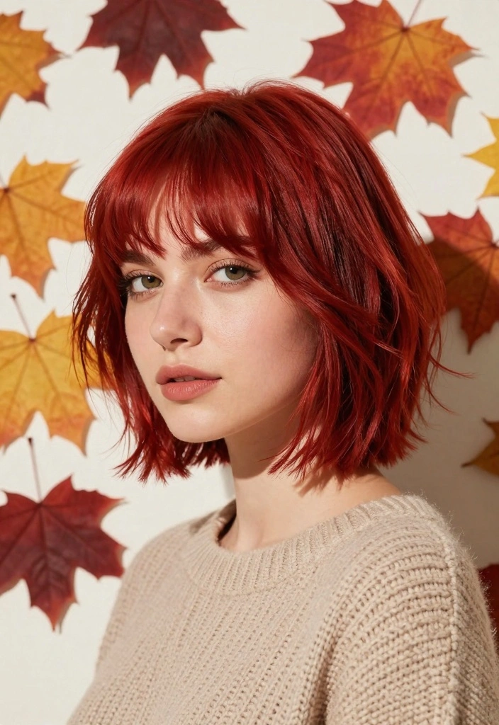 18 Autumn Hair Color Ideas: Warm Earthy Shades - 9. Maple Red 1